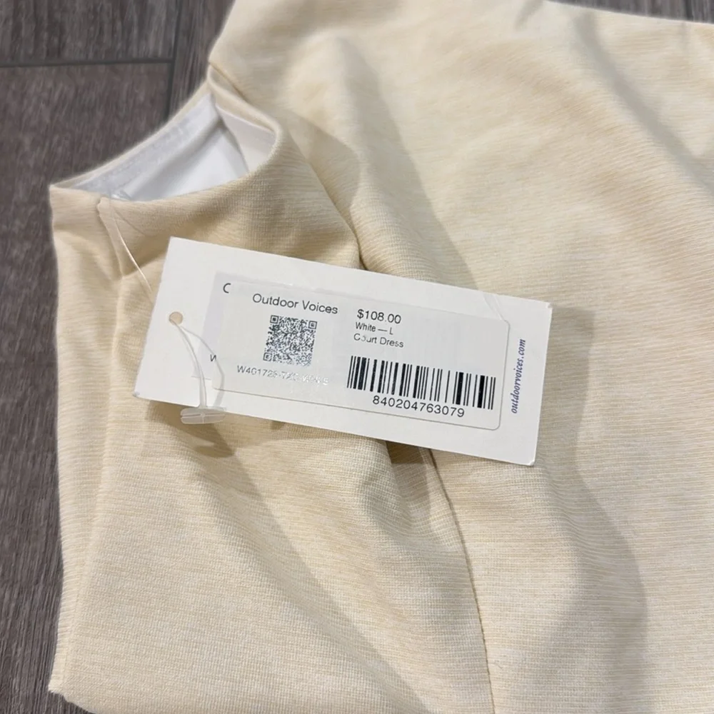 Outdoor Voices Court Dress | Size Large | Cream White